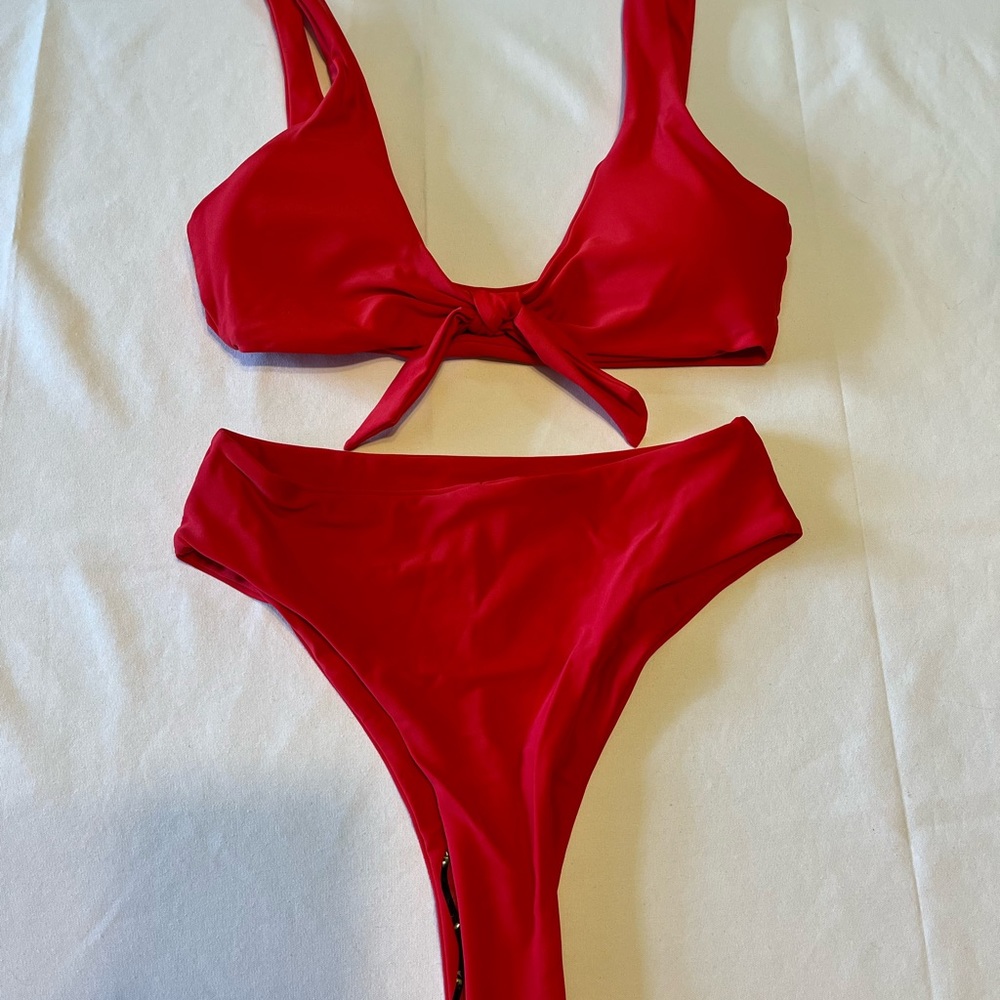 Pretty little red bikini swimsuit size small #p22